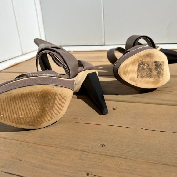 Michael Kors Leather Heels Toe Tan Ankle - Picture 5 of 5